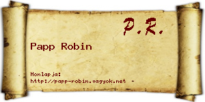 Papp Robin névjegykártya